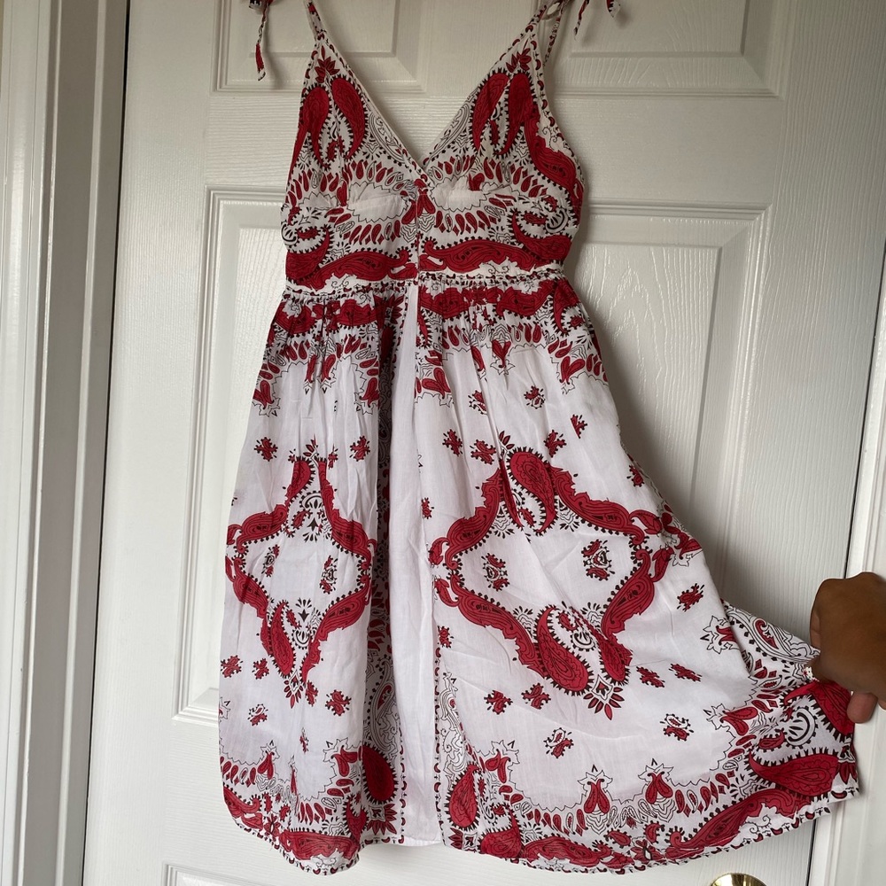 Blue Plate || Western Red And White Strap Dress